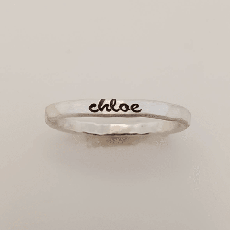 Bold Cursive Name Stacking Ring - TYI Jewelry