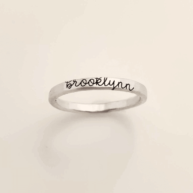 Amazon.com: Teeny Tiny Stacking Sterling Silver Ring By Hannah Design Personalized  Ring : Handmade Products