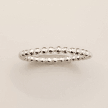 Fine Silver Beaded Ring - Going Golden