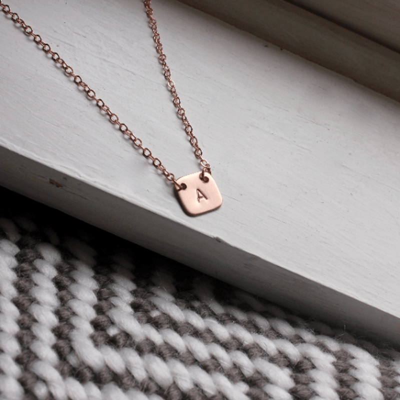 Rose Gold Filled Initial Necklace - Going Golden