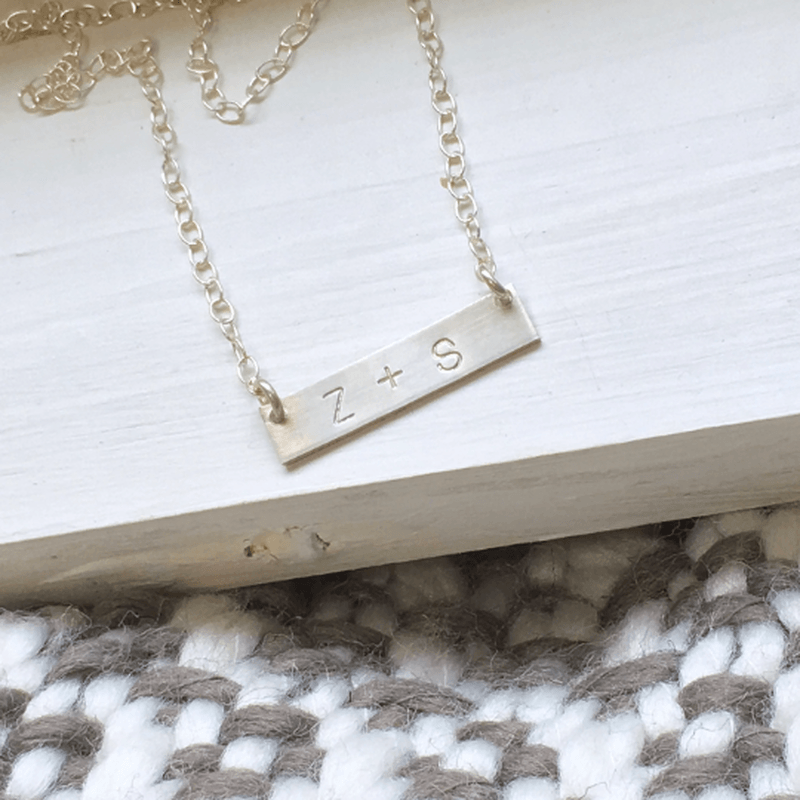 Sterling Silver Couples Initials Necklace - Going Golden