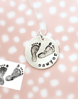 Footprint Necklace with Name - Going Golden