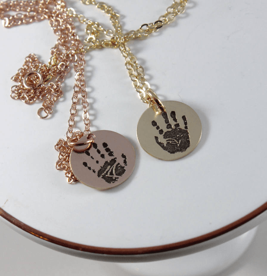 Custom Handprint Necklace - Going Golden