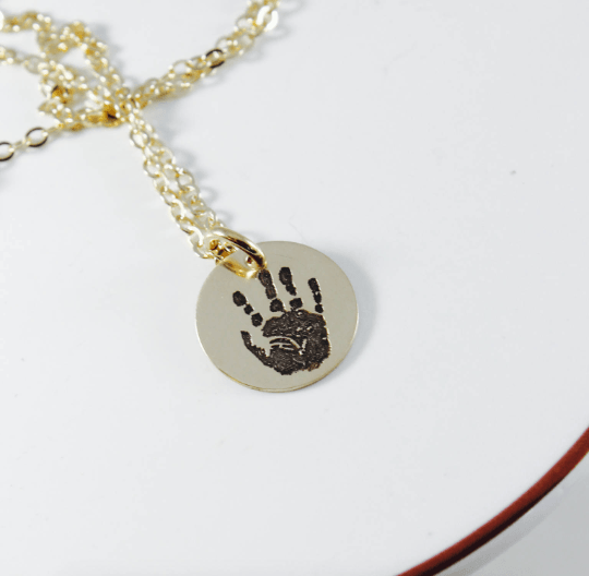 Custom Handprint Necklace - Going Golden