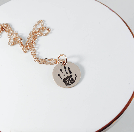 Custom Handprint Necklace - Going Golden