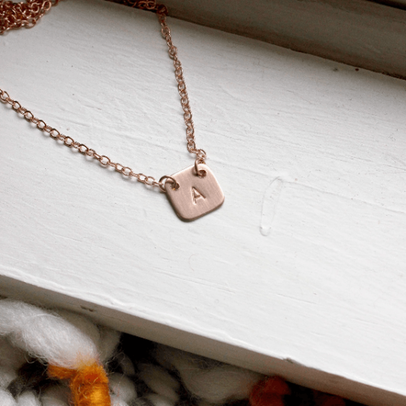 Rose Gold Filled Initial Necklace - Going Golden