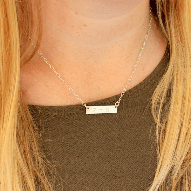 Sterling Silver Couples Initials Necklace - Going Golden