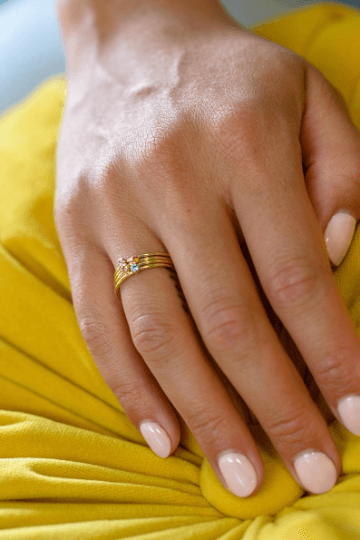 April Birthstone Ring - Going Golden