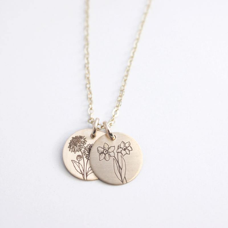 Birth Flower Necklace - Going Golden