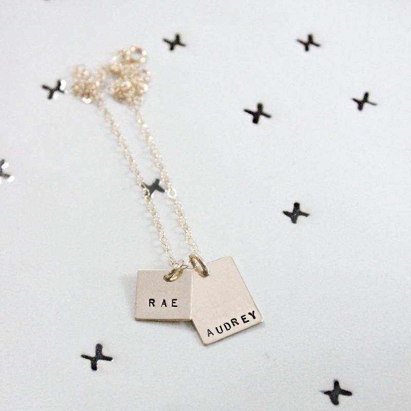 Gold Names Square and Rectangle Necklace - Going Golden