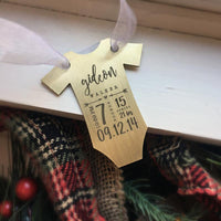Gold Baby Statistics Ornament - Going Golden