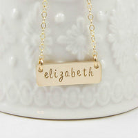 Short Gold Bar Necklace - Going Golden