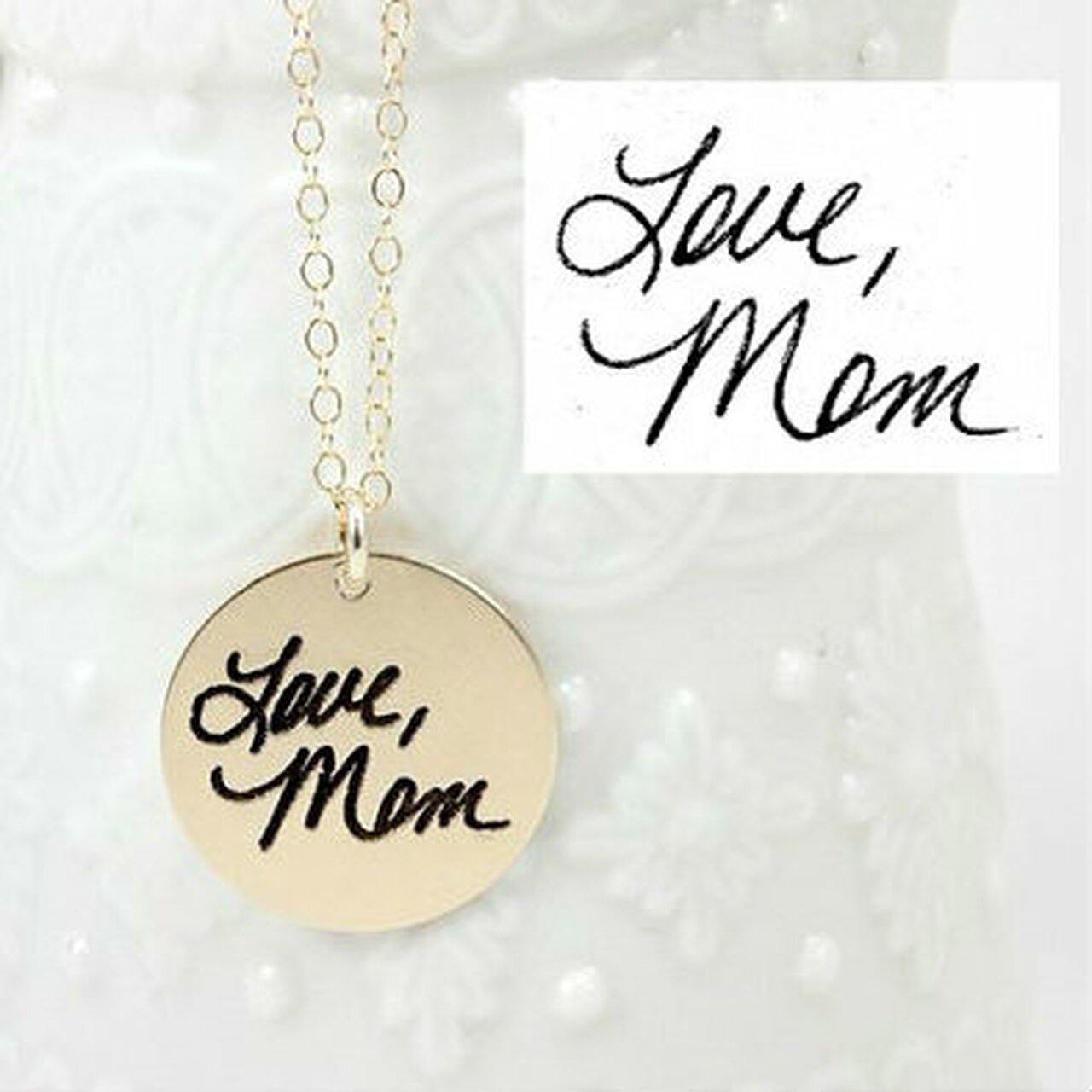 Double Sided Handwriting Necklace - Going Golden