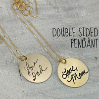 Double Sided Handwriting Necklace - TYI Jewelry