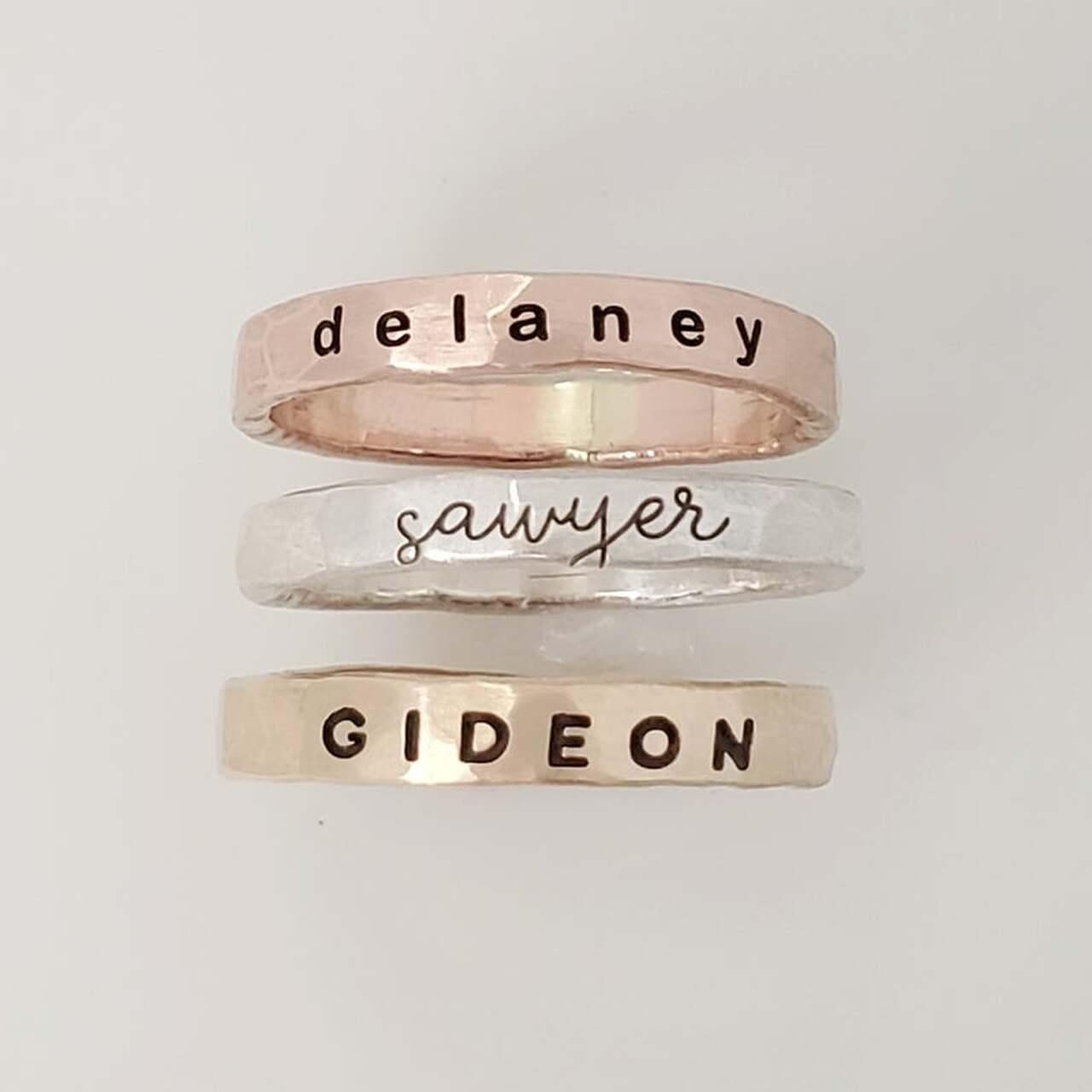 Wider Name Ring - Going Golden