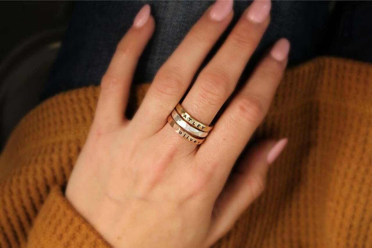 Wider Name Ring - Going Golden