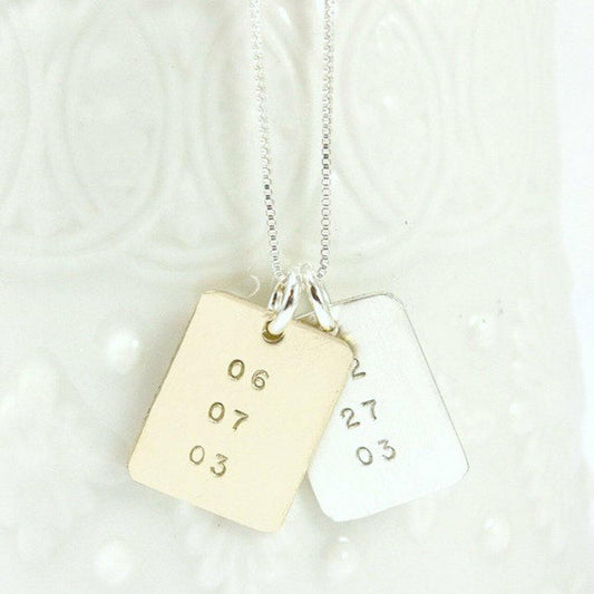 Vertical Special Dates Necklace - Going Golden