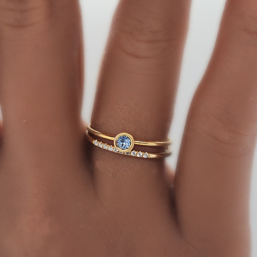 Stone Sparkle Ring Set - Going Golden
