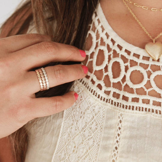 Flat Beaded Ring - Going Golden