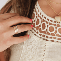 Flat Beaded Ring - Going Golden