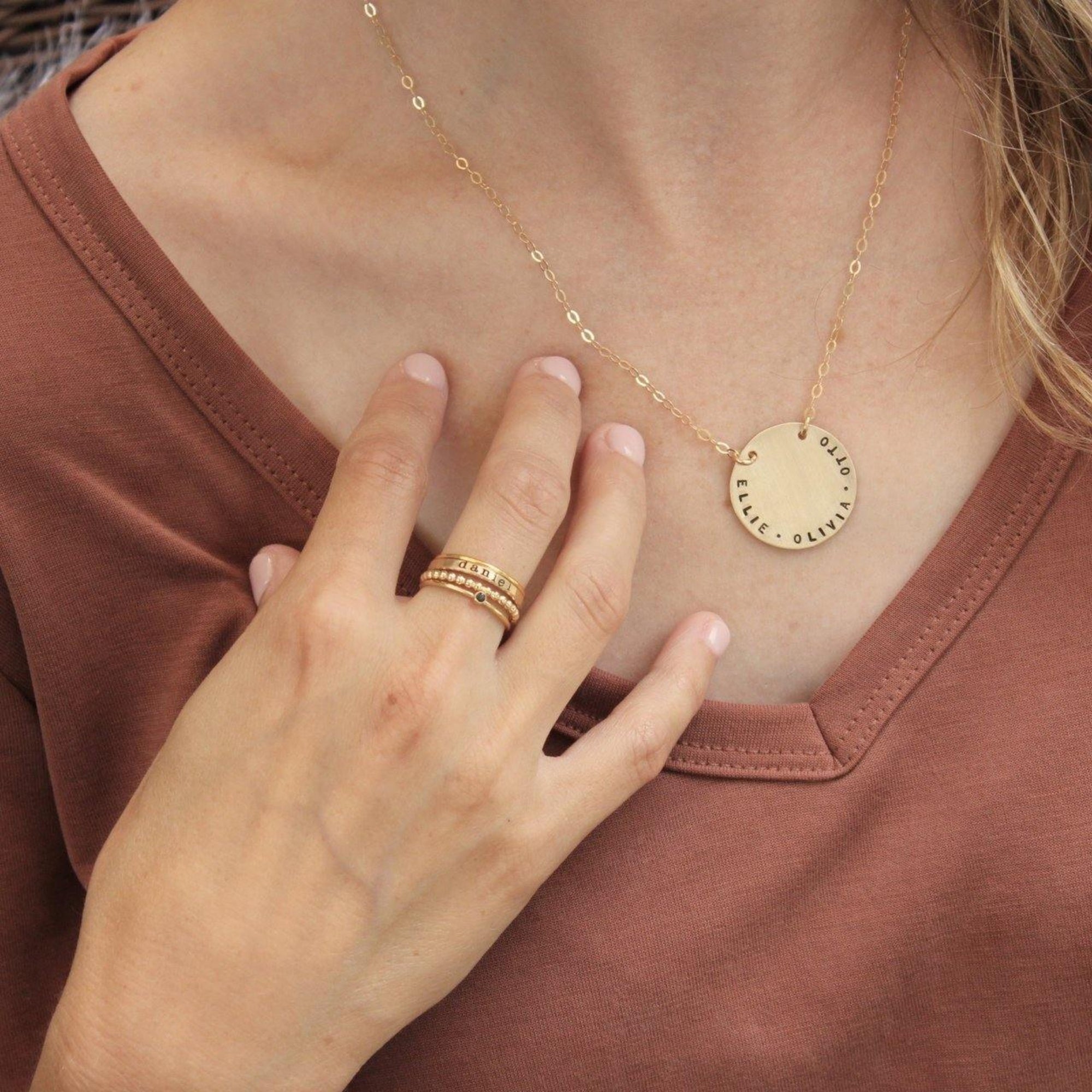 Multiple name block necklace - Going Golden