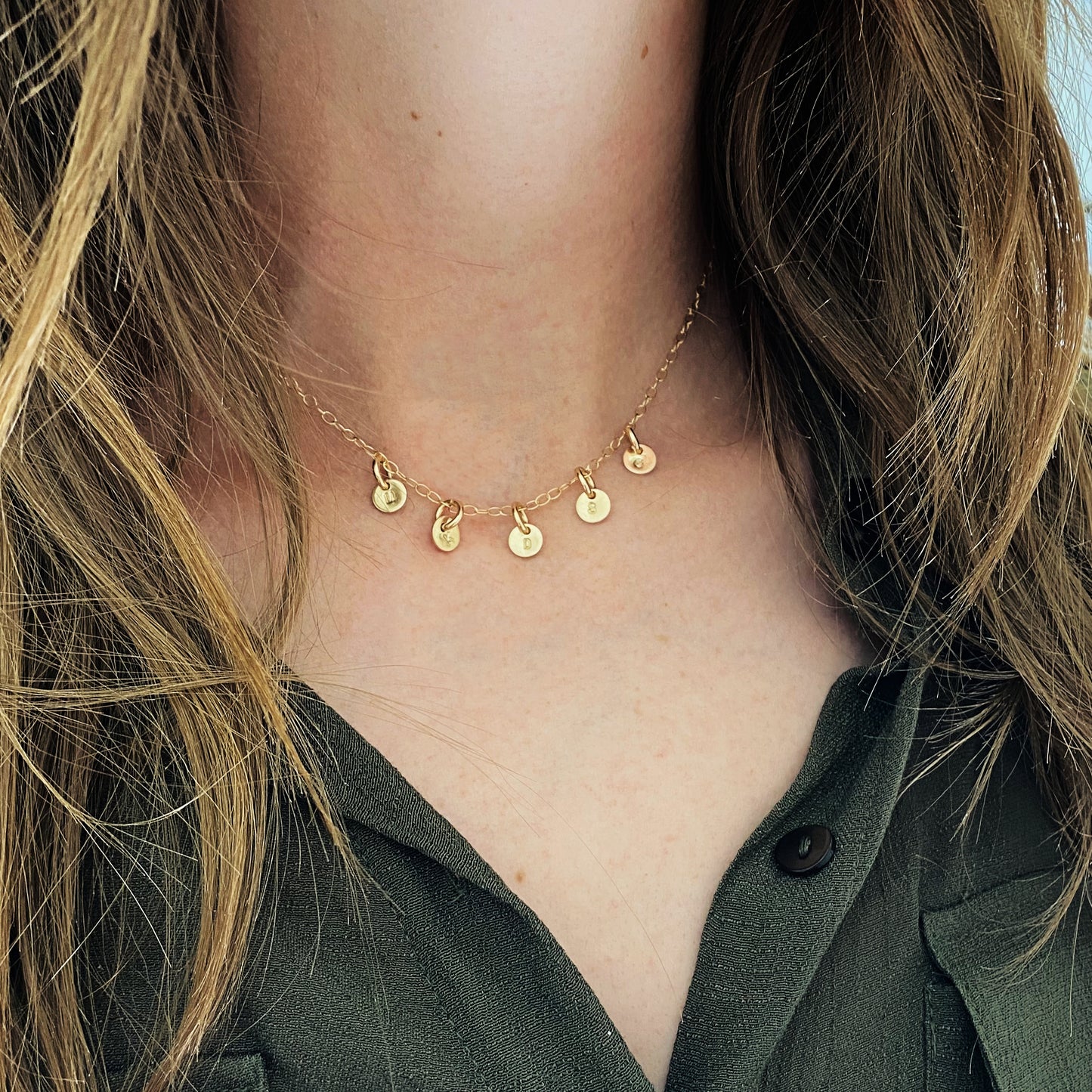 Initial Dot Necklace - Going Golden