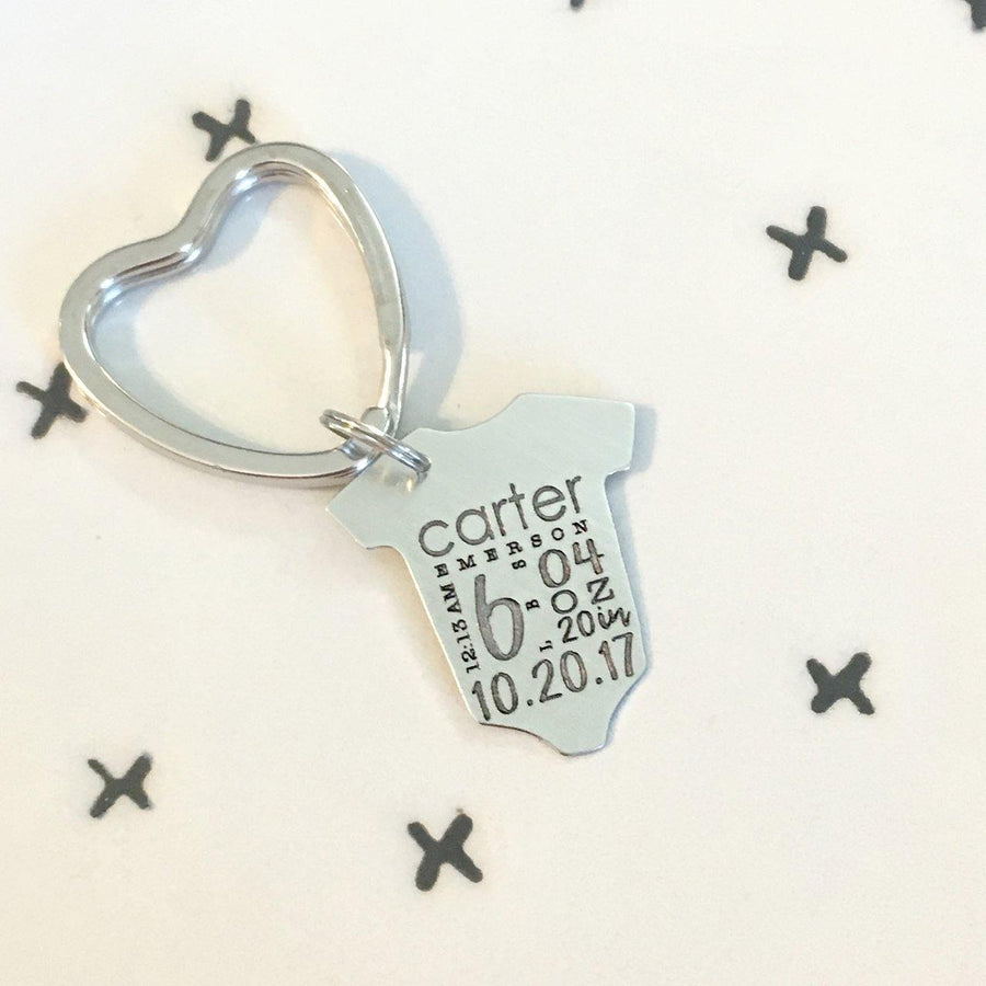 Baby Statistics Keychain - TYI Jewelry