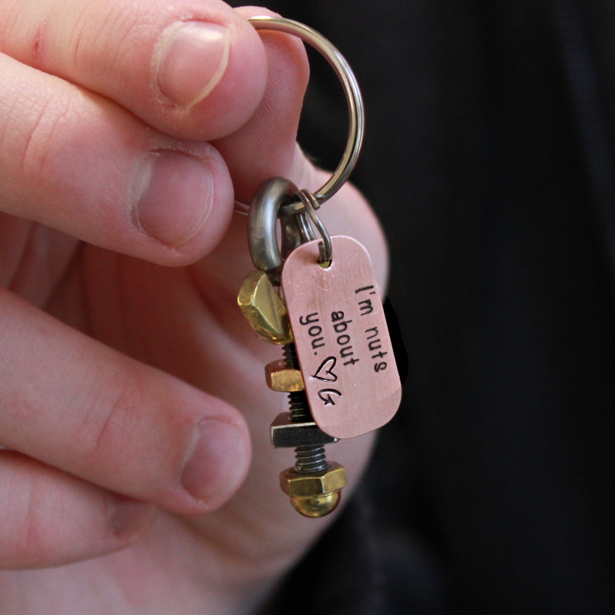 Nuts About You Keychain - Going Golden