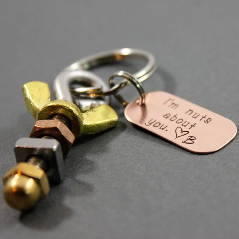 Nuts About You Keychain - Going Golden