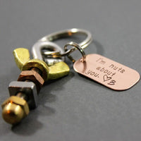 Nuts About You Keychain - Going Golden