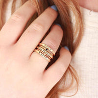 Yellow Gold Filled Class Ring Set - TYI Jewelry