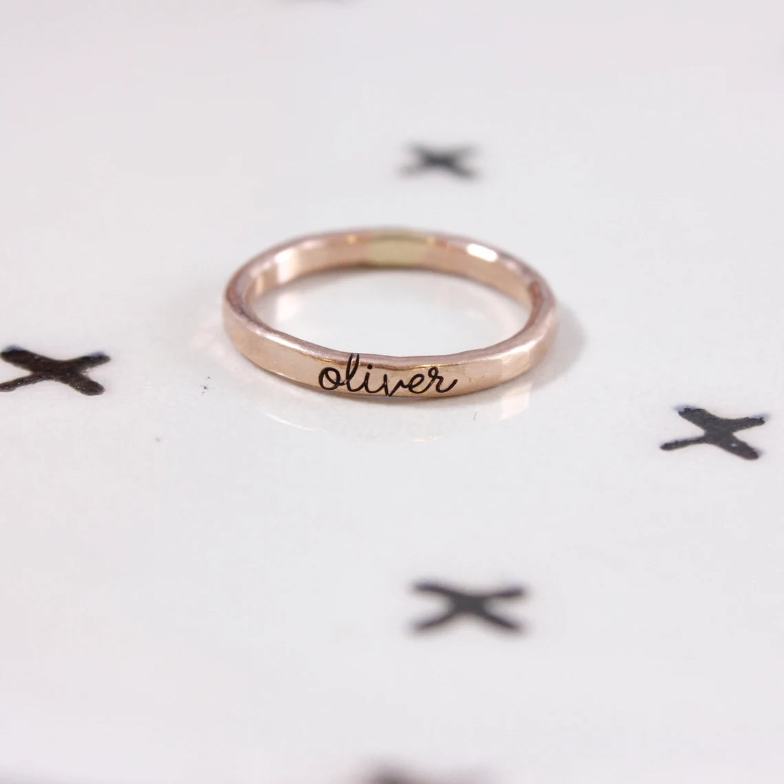 Thin Cursive Name Ring - Going Golden