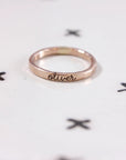 Thin Cursive Name Ring - Going Golden