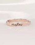 Thin Cursive Name Ring - Going Golden