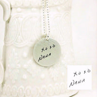 Sterling Silver Handwriting Signature Necklace - Going Golden