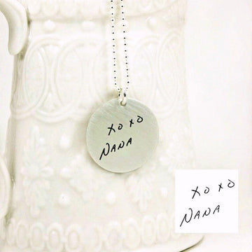 Sterling Silver Handwriting Signature Necklace - Going Golden