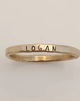 Skinny Upper Name Ring in 14K gold-filled with uppercase engraving